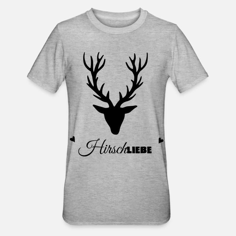 HirschLIEBE par les biens célestes - T-shirt polycoton Unisexe - gris chiné