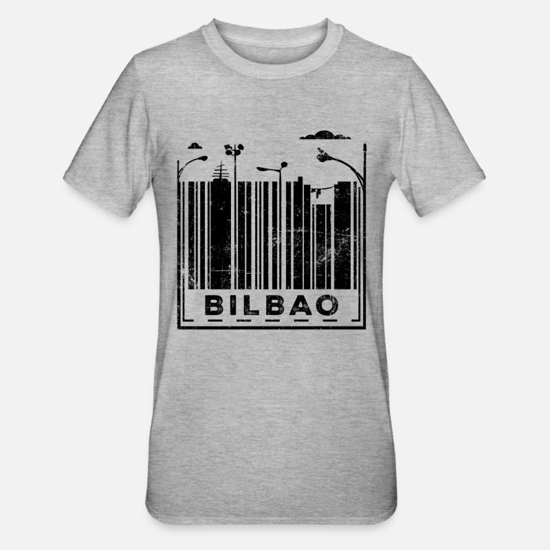 Code-barres de Bilbao - T-shirt polycoton Unisexe - gris chiné