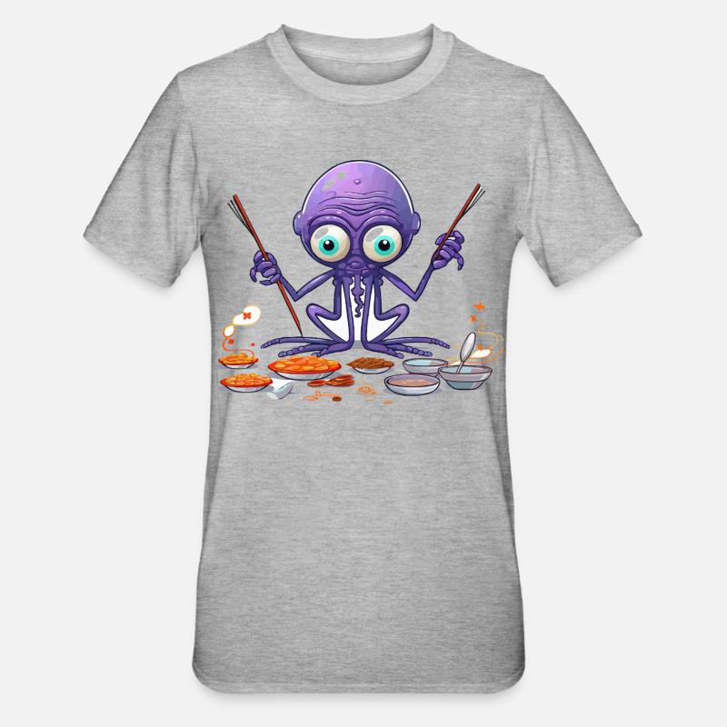 The Algae Octopus Chef - Unisex Polycotton T-Shirt - heather grey