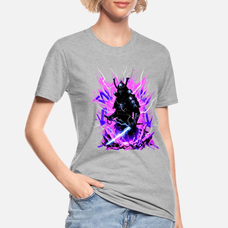 Cyber Samurai – Synthwave Katana Geist T-shirt polycoton Unisexe