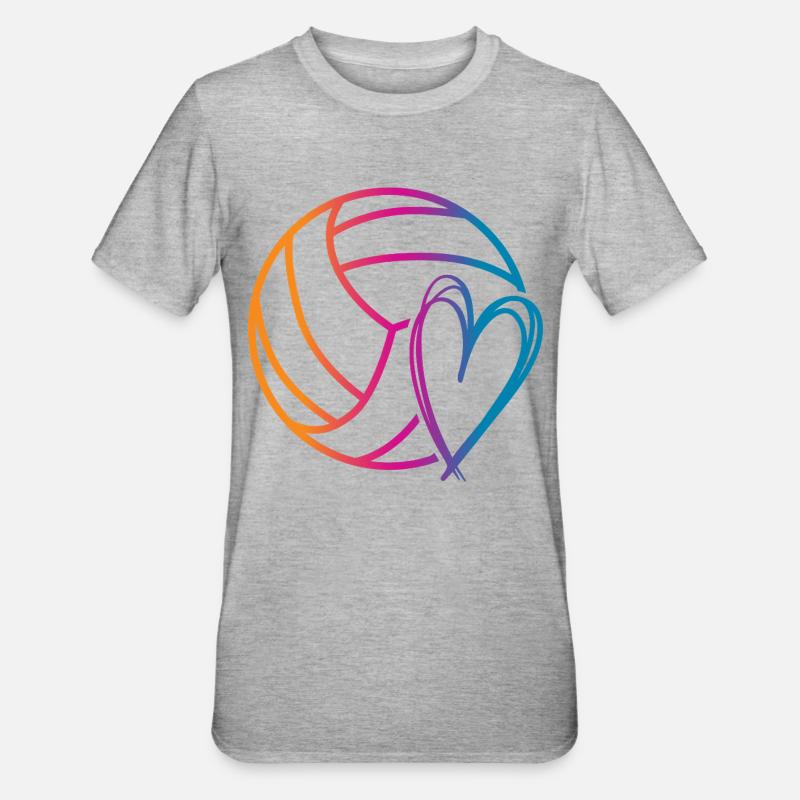 Volleyball Bold - Unisex polycotton T-shirt - grå meleret
