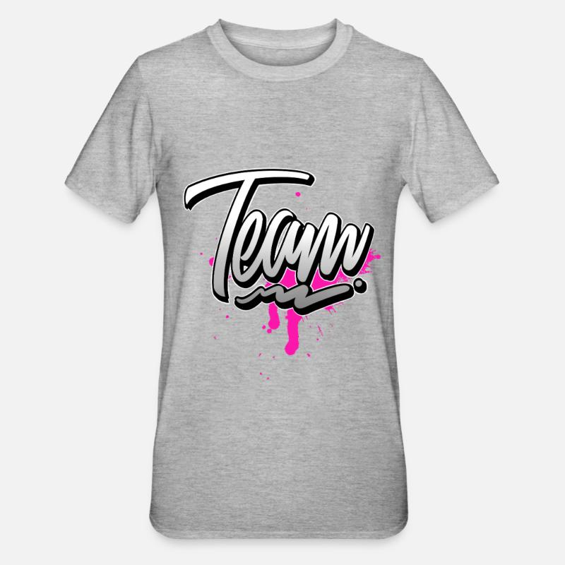 Team Rosa - T-shirt polycoton Unisexe - gris chiné