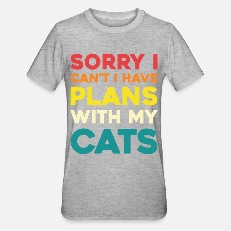 Pas de plans sans chats - T-shirt polycoton Unisexe - gris chiné