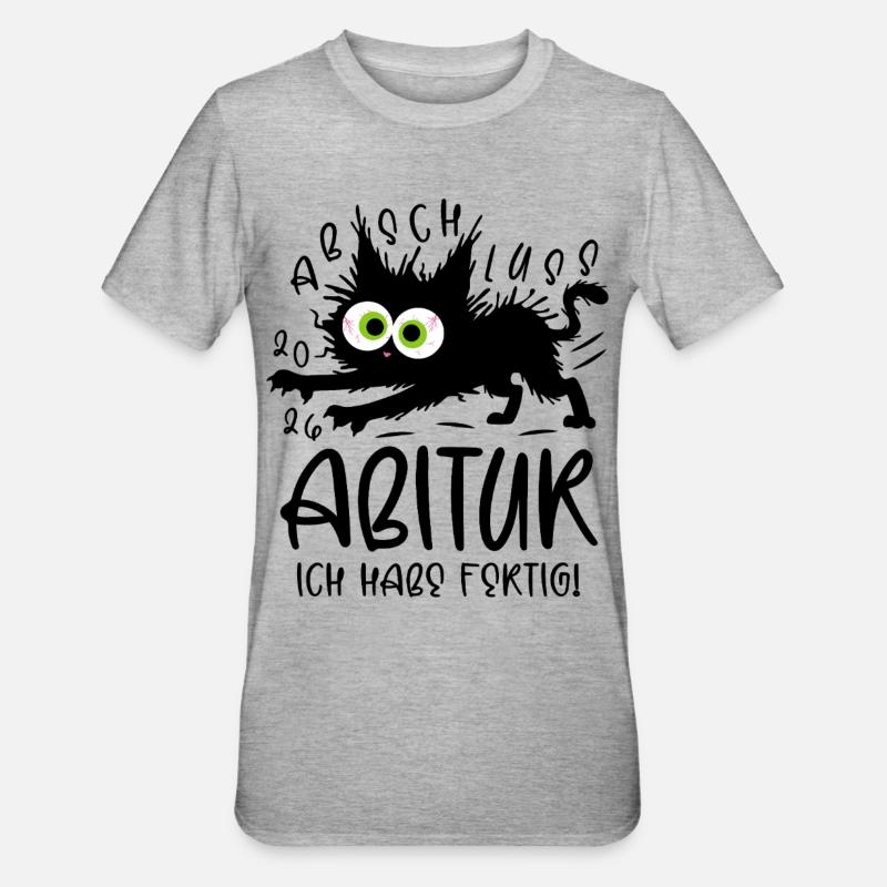 Abitur 2026 I'm done cat - Unisex Polycotton T-Shirt - heather grey