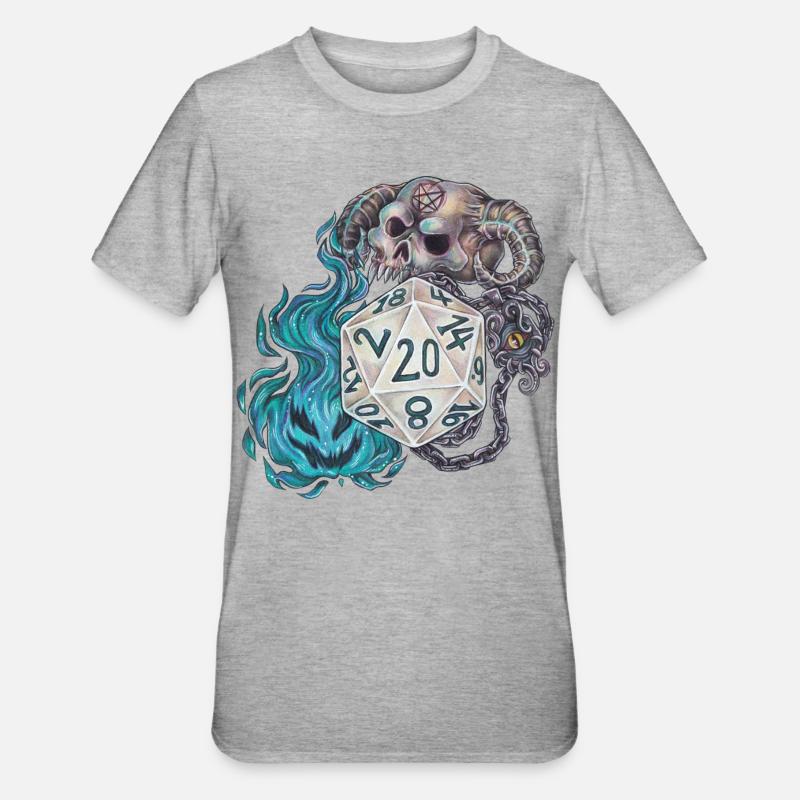 RPG Tabletop D20 Dice Gift Warlock - Unisex Polycotton T-Shirt - heather grey