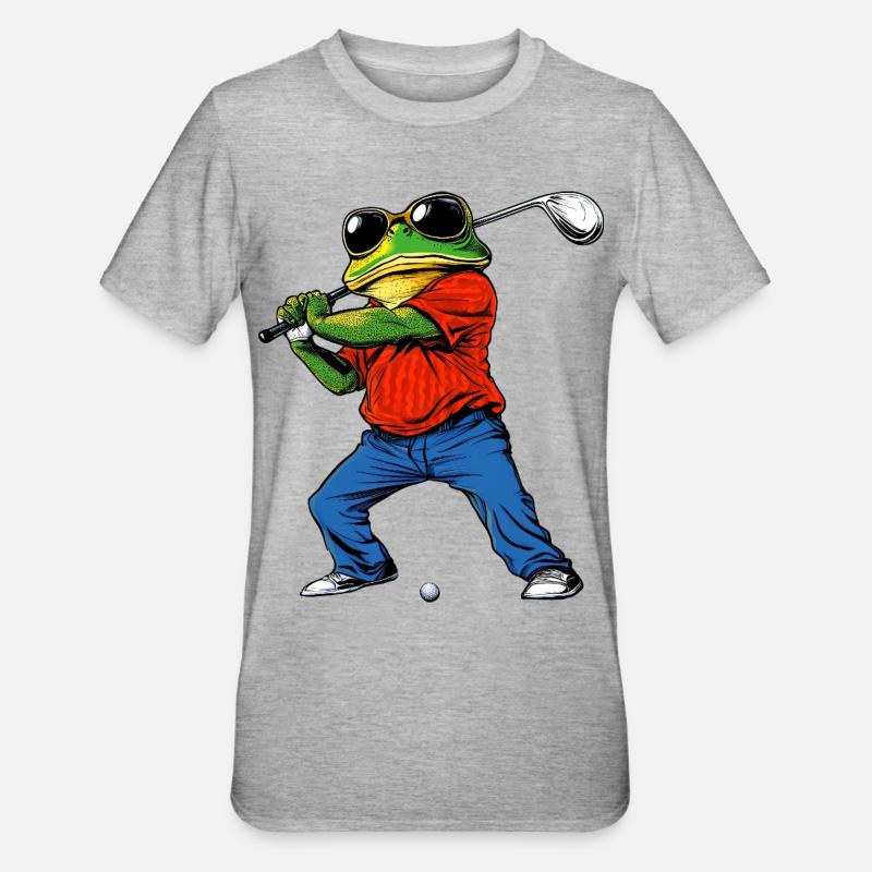 Grenouille golfeuse - T-shirt polycoton Unisexe - gris chiné