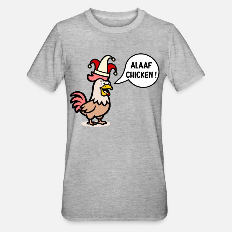 Carnaval des poulets anglais Alaaf - T-shirt polycoton Unisexe - gris chiné