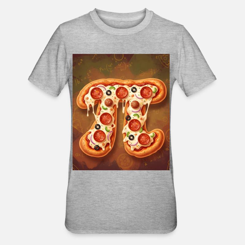 Pi Shape Pizza - Unisex Polycotton T-Shirt - Grau meliert
