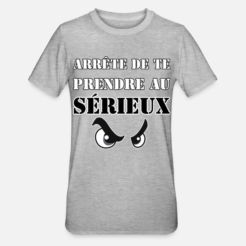 STOP TAKING YOURSELF SERIOUSLY. - Unisex Polycotton T-Shirt - heather grey