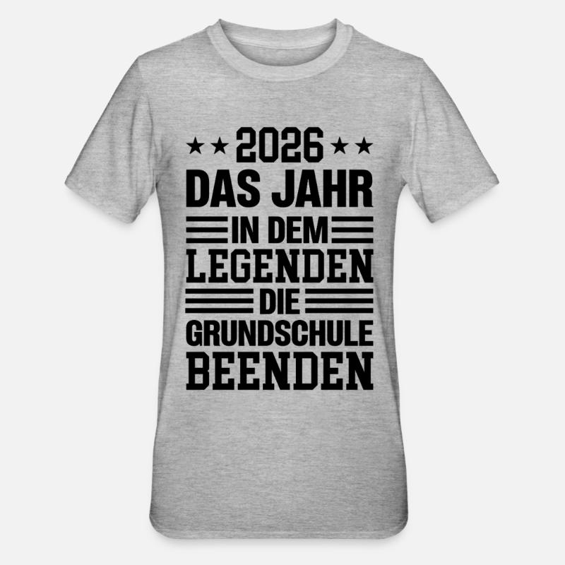 Année 2026 Legends End École primaire - T-shirt polycoton Unisexe - gris chiné