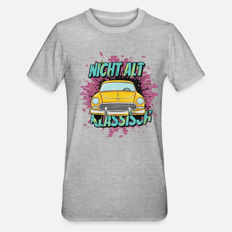 Oldtimer Auto – Nicht Alt Klassisch - Unisex Polycotton T-Shirt - Grau meliert
