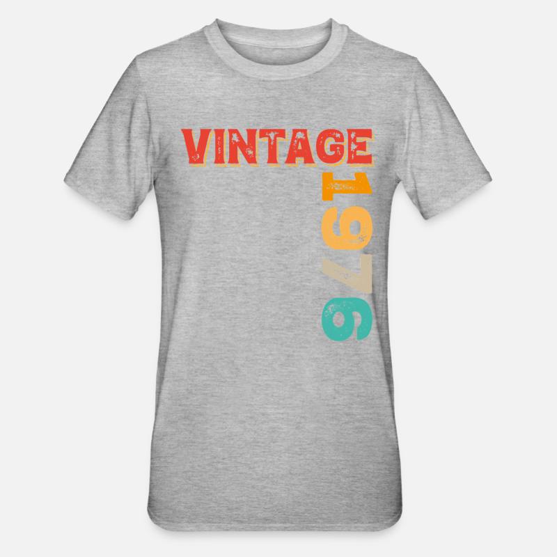 Årgang 1976 - Unisex polycotton T-shirt - grå meleret