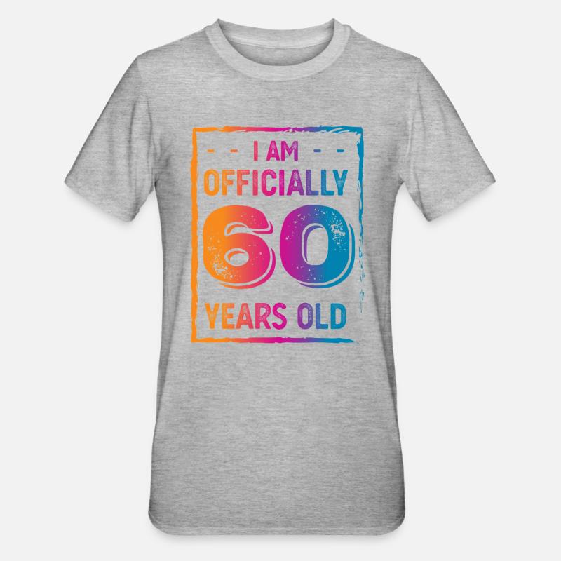 60e anniversaire - T-shirt polycoton Unisexe - gris chiné