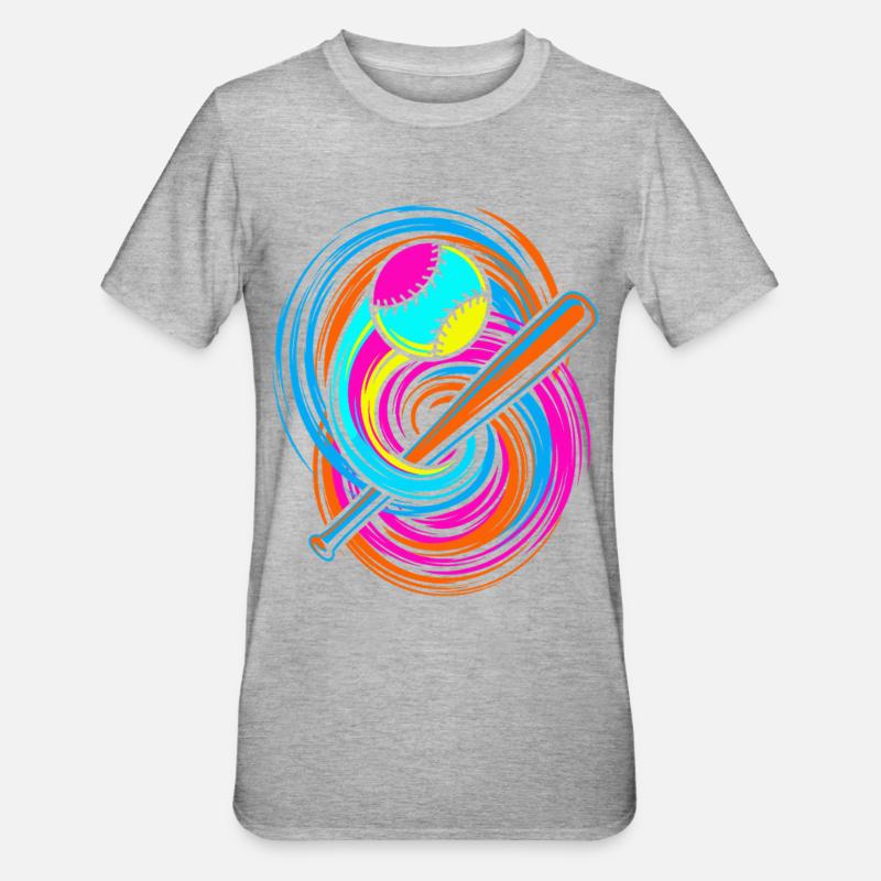 Batte de baseball et balle - T-shirt polycoton Unisexe - gris chiné