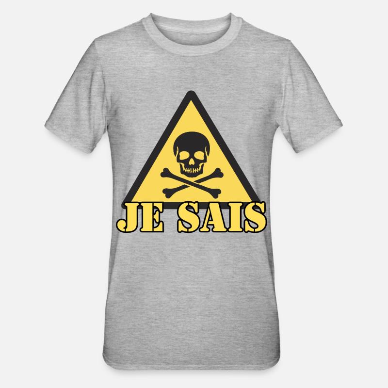 JE SAIS - T-shirt polycoton Unisexe - gris chiné