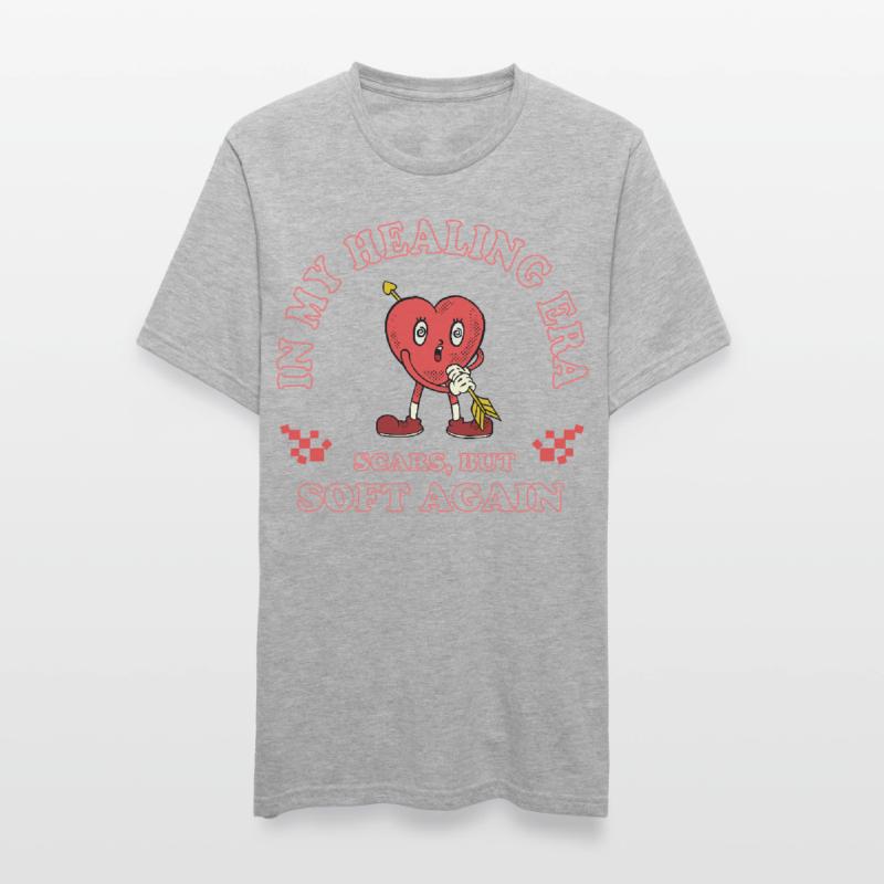 Dans mon ère de guérison – Retro Comic Heart T-shirt polycoton Unisexe