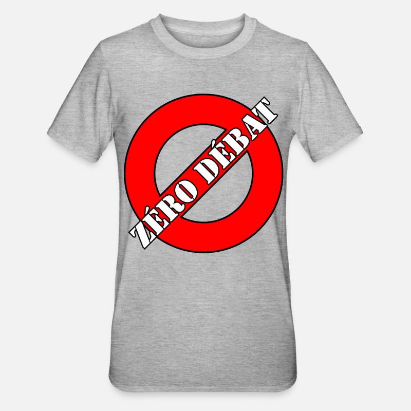 ZÉRO DÉBAT. - T-shirt polycoton Unisexe - gris chiné