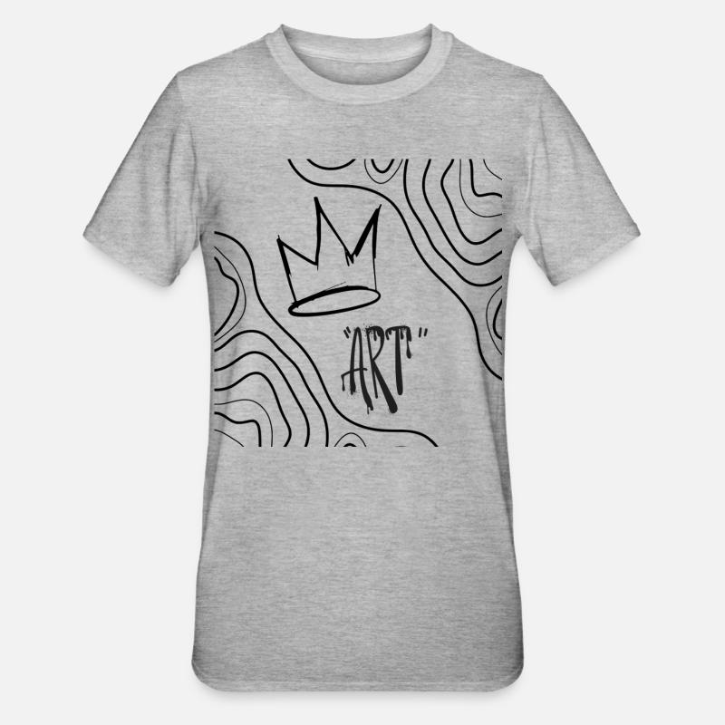 Abstrakter Kunstkranz - Unisex Polycotton T-Shirt - Grau meliert