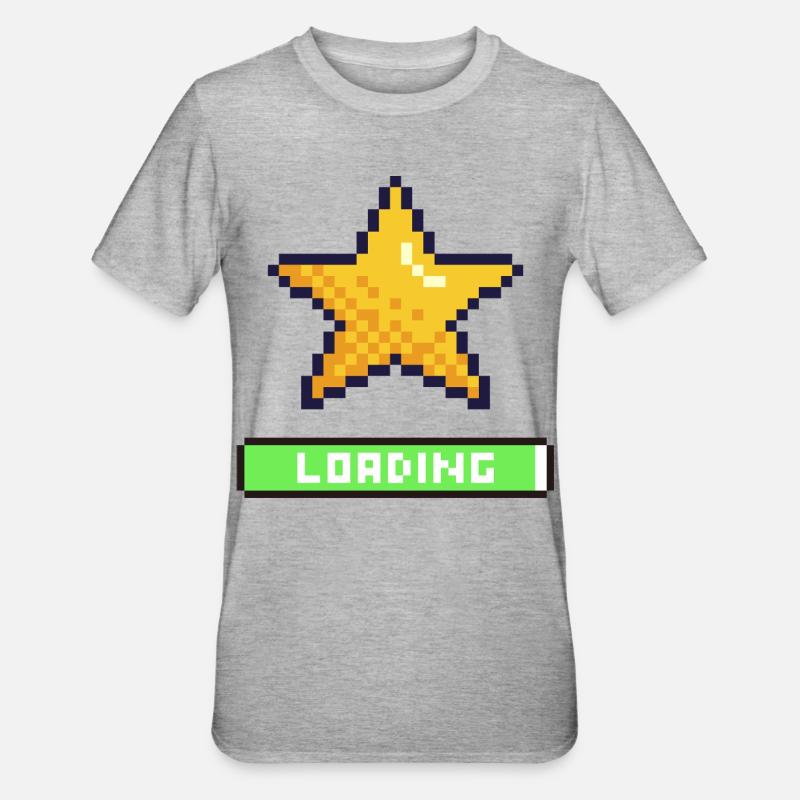 loading pixel étoile - T-shirt polycoton Unisexe - gris chiné