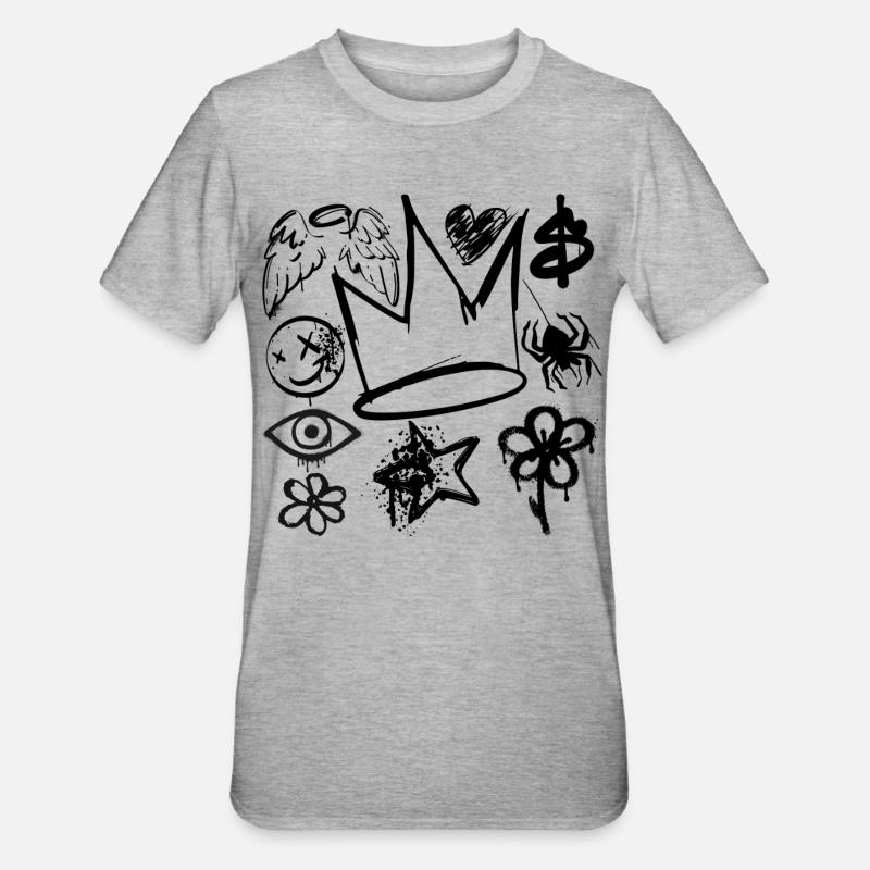 Art Graph Pattern - Unisex Polycotton T-Shirt - heather grey