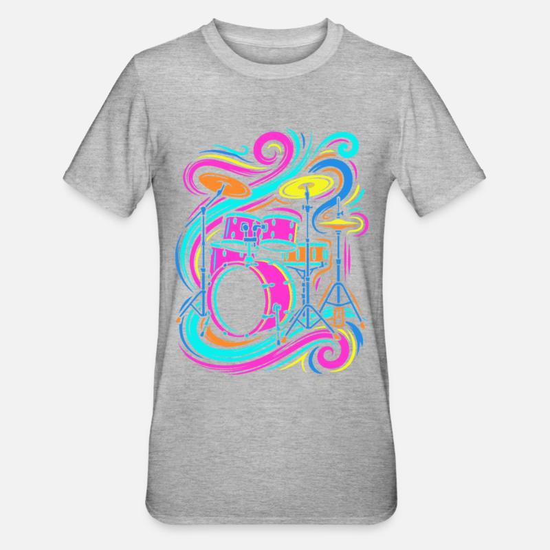 percussion - T-shirt polycoton Unisexe - gris chiné