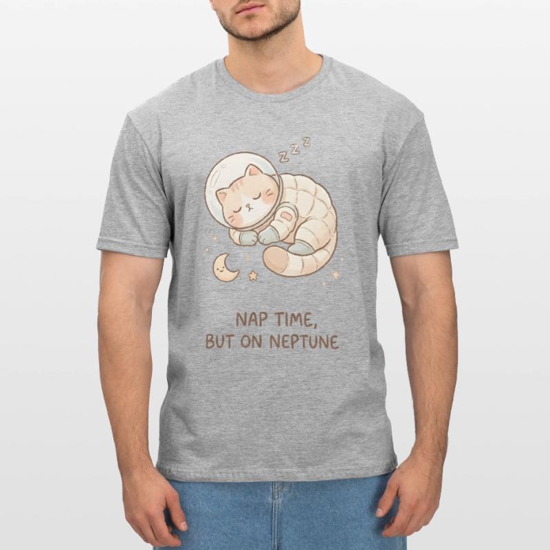 Nap Neptune | Chat de l’espace mignon T-shirt polycoton Unisexe
