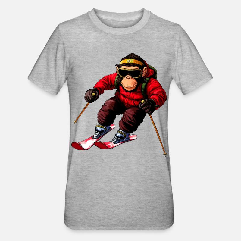 Ski de singe - T-shirt polycoton Unisexe - gris chiné