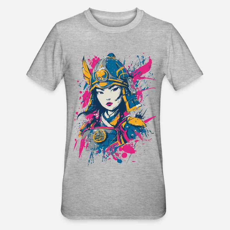 Samurai Warrior - Unisex Polycotton T-Shirt - heather grey