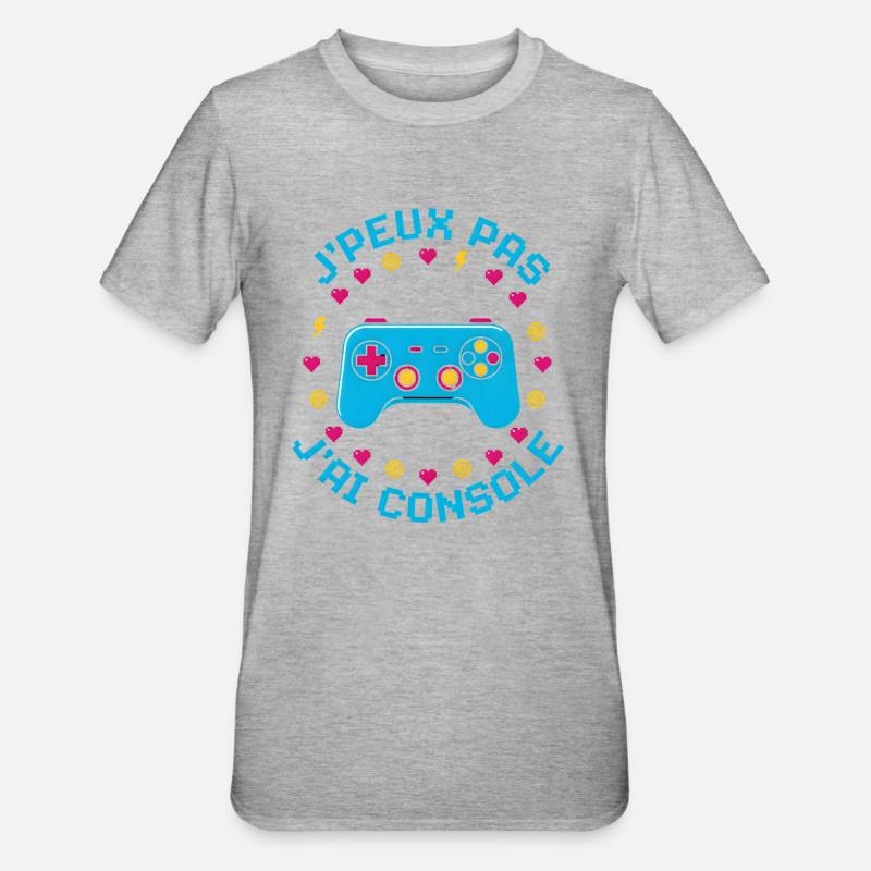 I Can't I Console - Unisex Polycotton T-Shirt - heather grey