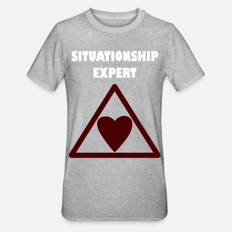 Relationship expert in the triangle - Unisex Polycotton T-Shirt - heather grey