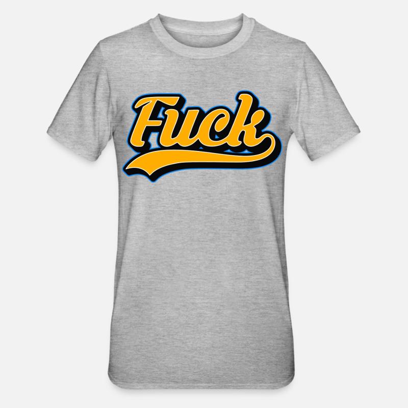 F-Word Retro Script - Unisex Polycotton T-Shirt - heather grey