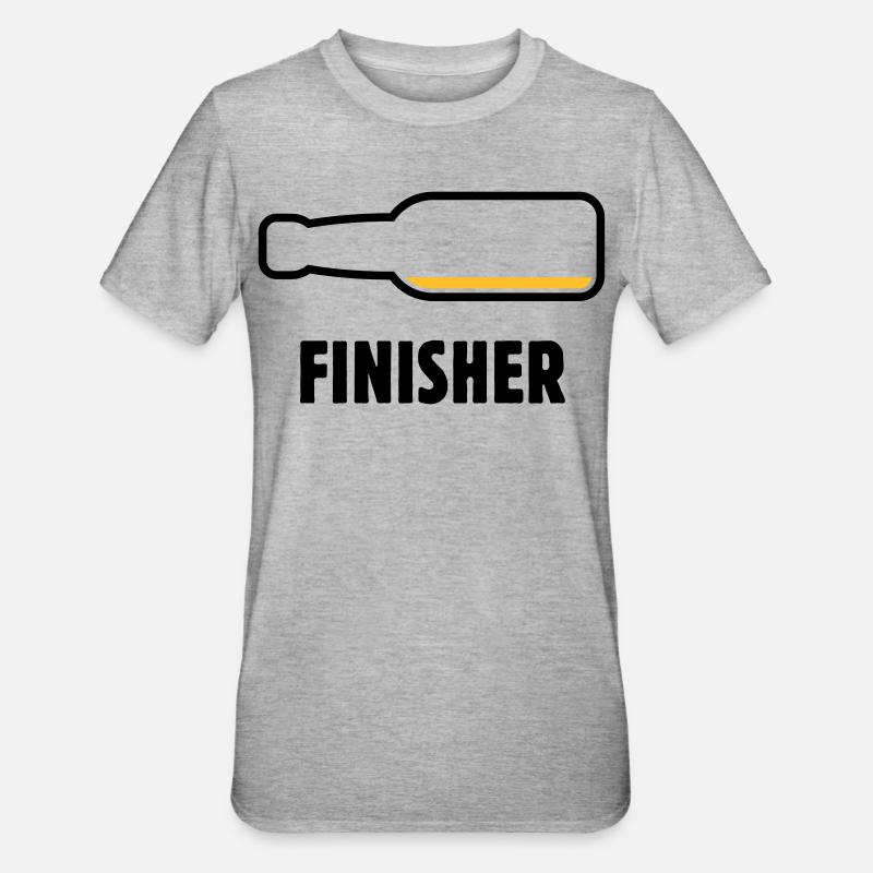 Finisher (Bier / Bierchen / Biertrinker / POS 2C) - Unisex Polycotton T-Shirt - Grau meliert