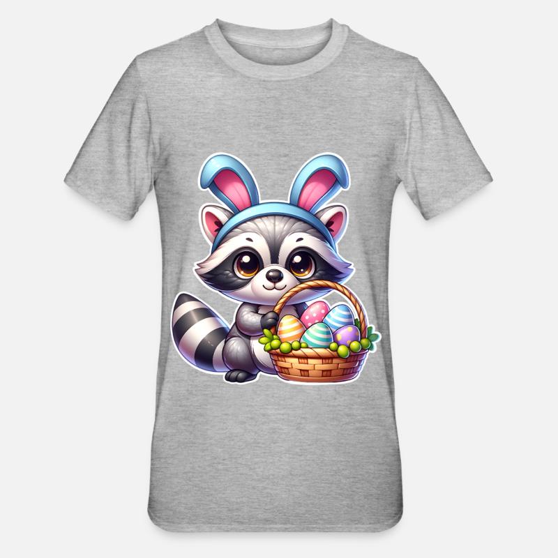Raton laveur de Pâques - T-shirt polycoton Unisexe - gris chiné