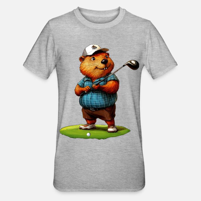 Biber Golf - Unisex Polycotton T-Shirt - Grau meliert