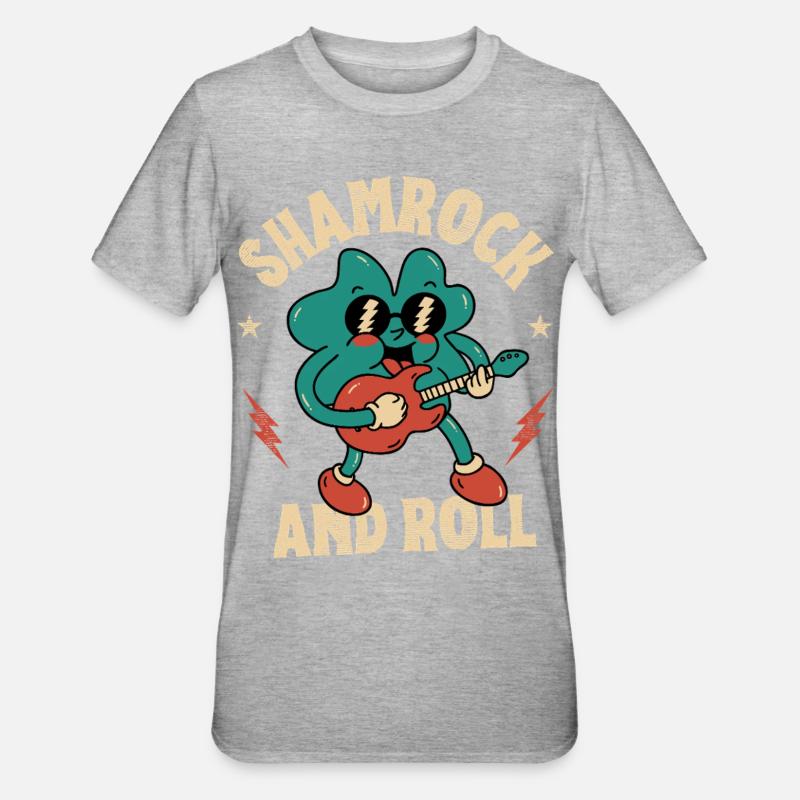 Trèfle et roul - T-shirt polycoton Unisexe - gris chiné