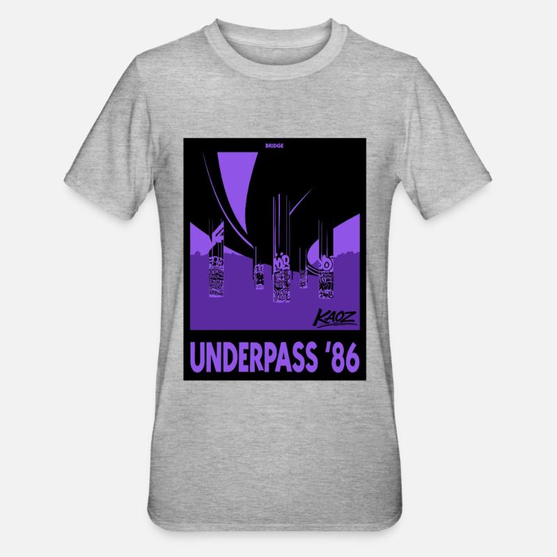 Underpass Hip-Hop Brücke Graffiti 86  - Unisex Polycotton T-Shirt - Grau meliert