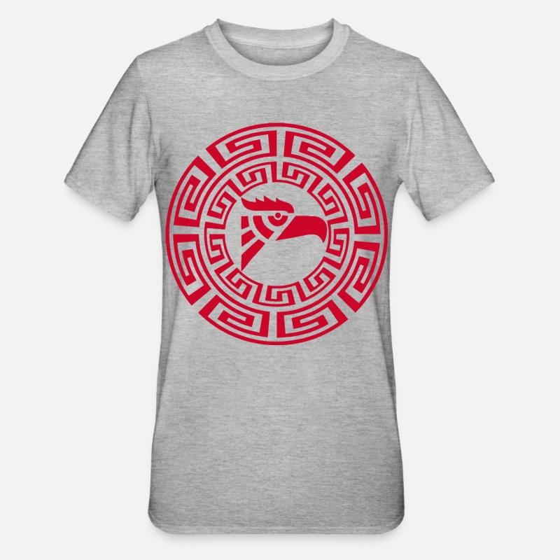 Roter Adler-Emblem - Unisex Polycotton T-Shirt - Grau meliert