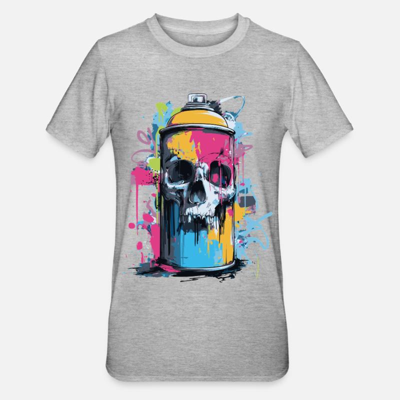 Spray à graffitis de crâne - T-shirt polycoton Unisexe - gris chiné