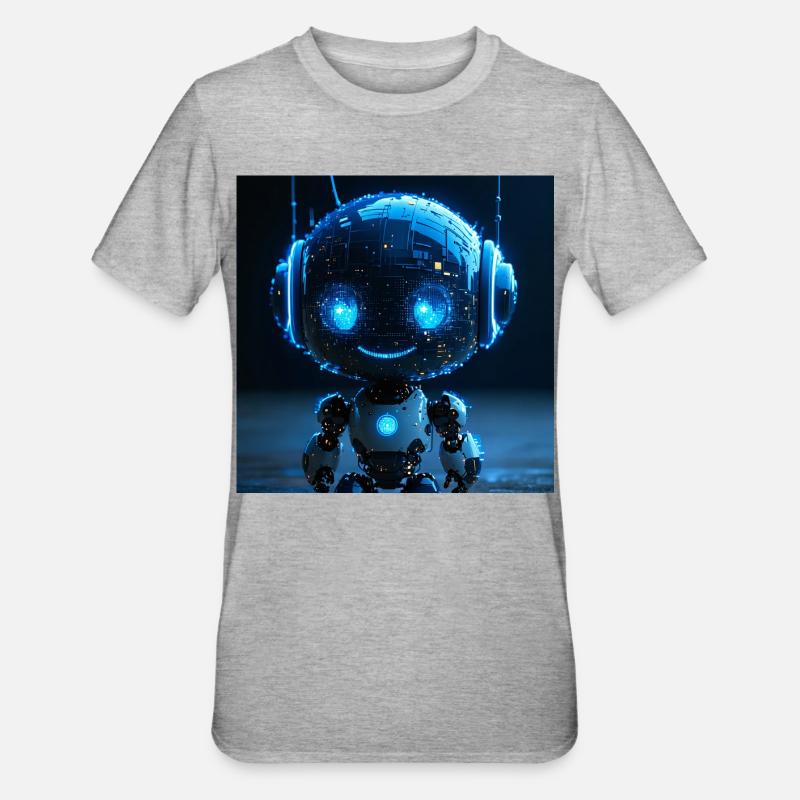 Robot ai sniffer de données - T-shirt polycoton Unisexe - gris chiné