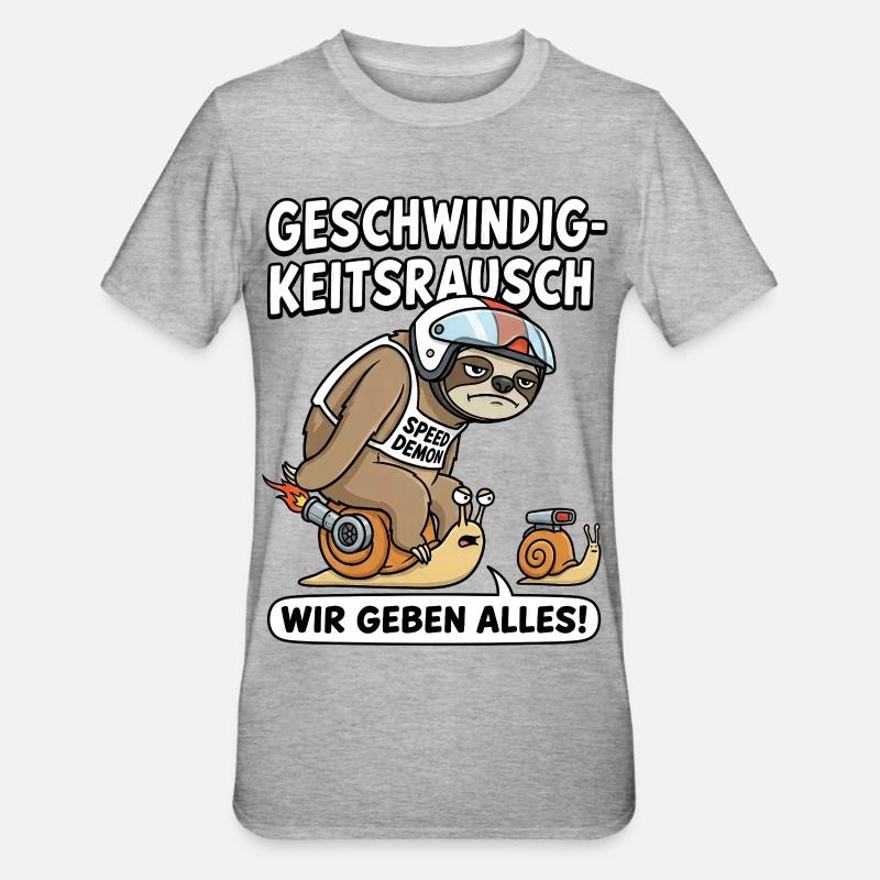 Rush Rapide : Escargot Rapide - T-shirt polycoton Unisexe - gris chiné