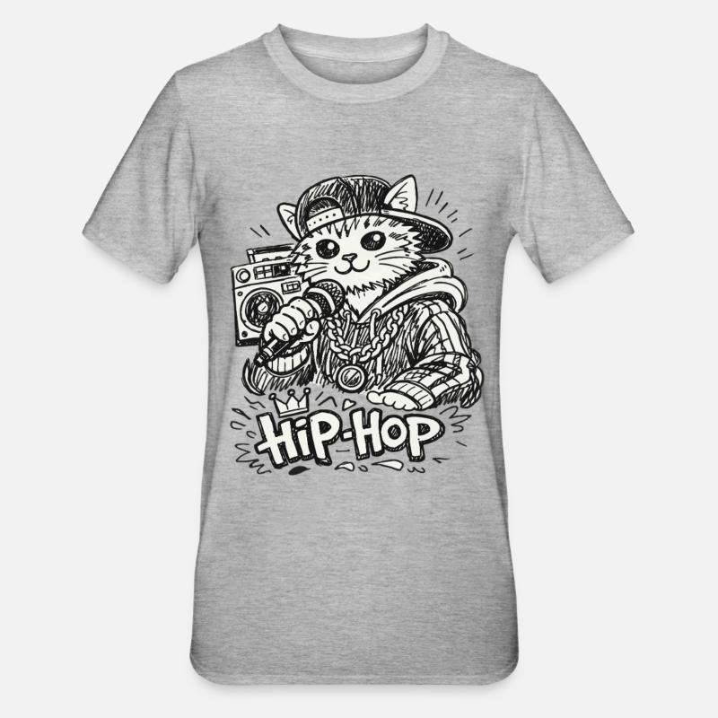 Style micro hip-hop chat - T-shirt polycoton Unisexe - gris chiné