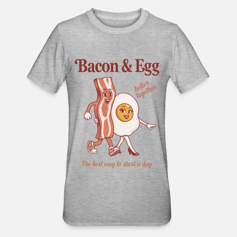 Bacon and Egg: Perfektes Duo - Unisex Polycotton T-Shirt - Grau meliert
