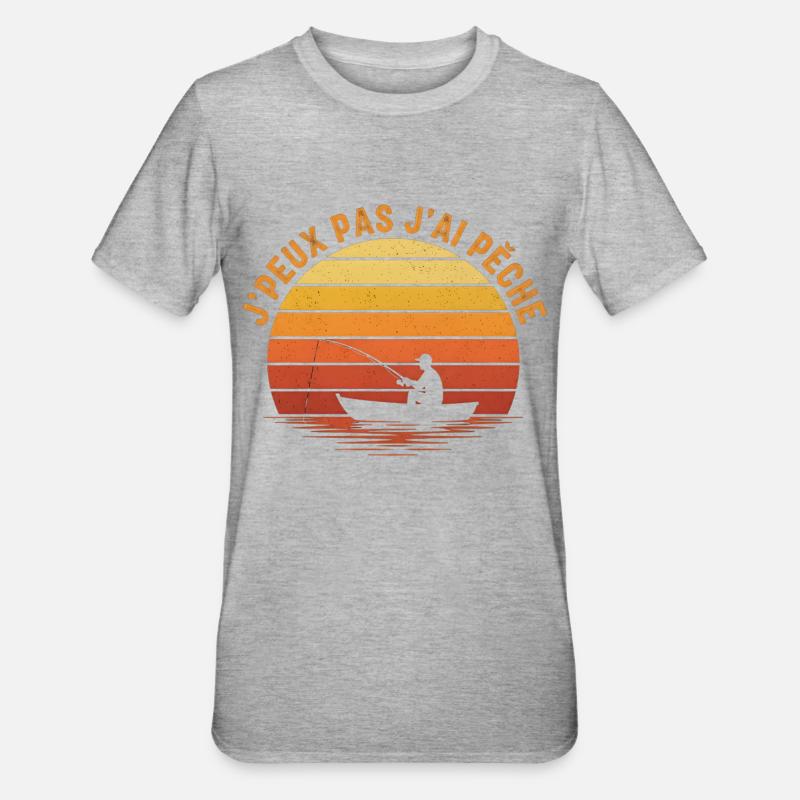 J'peux pas j'ai pêche - T-shirt polycoton Unisexe - gris chiné