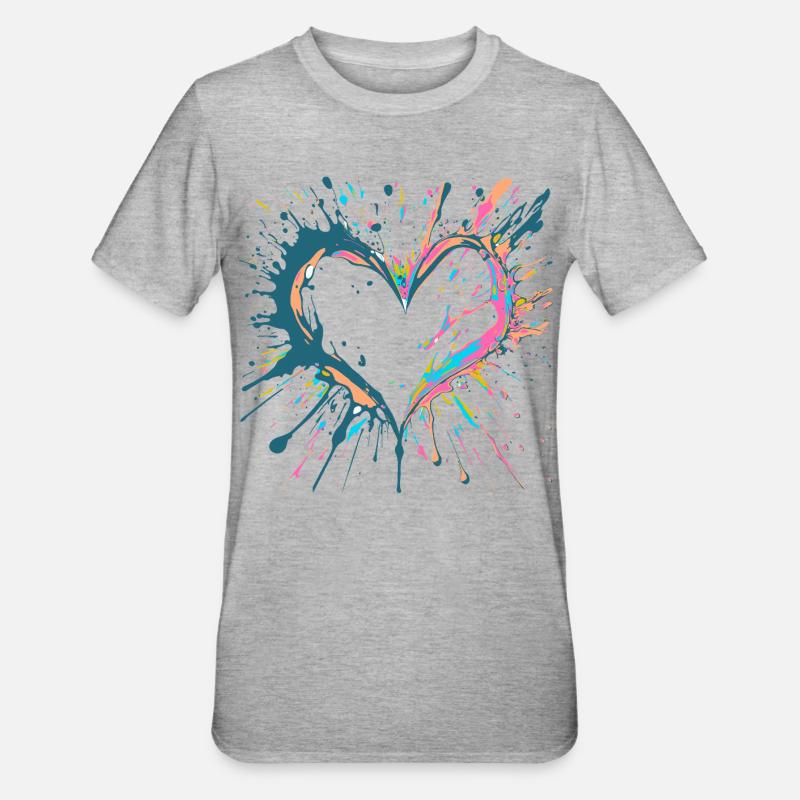 Heart light, inspiré de Key West - T-shirt polycoton Unisexe - gris chiné