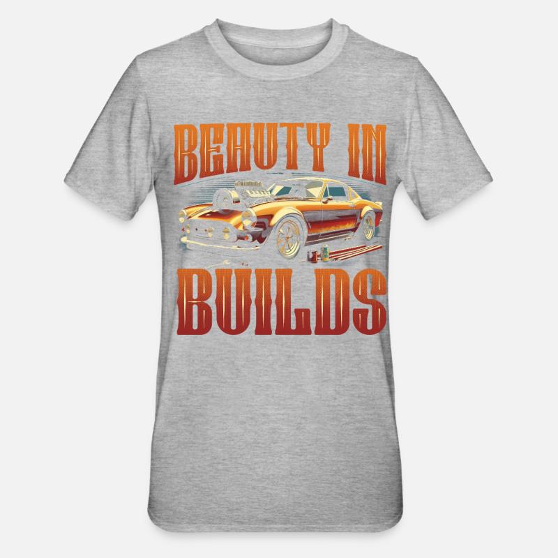 Restauration automobile beauté dans les constructions - T-shirt polycoton Unisexe - gris chiné