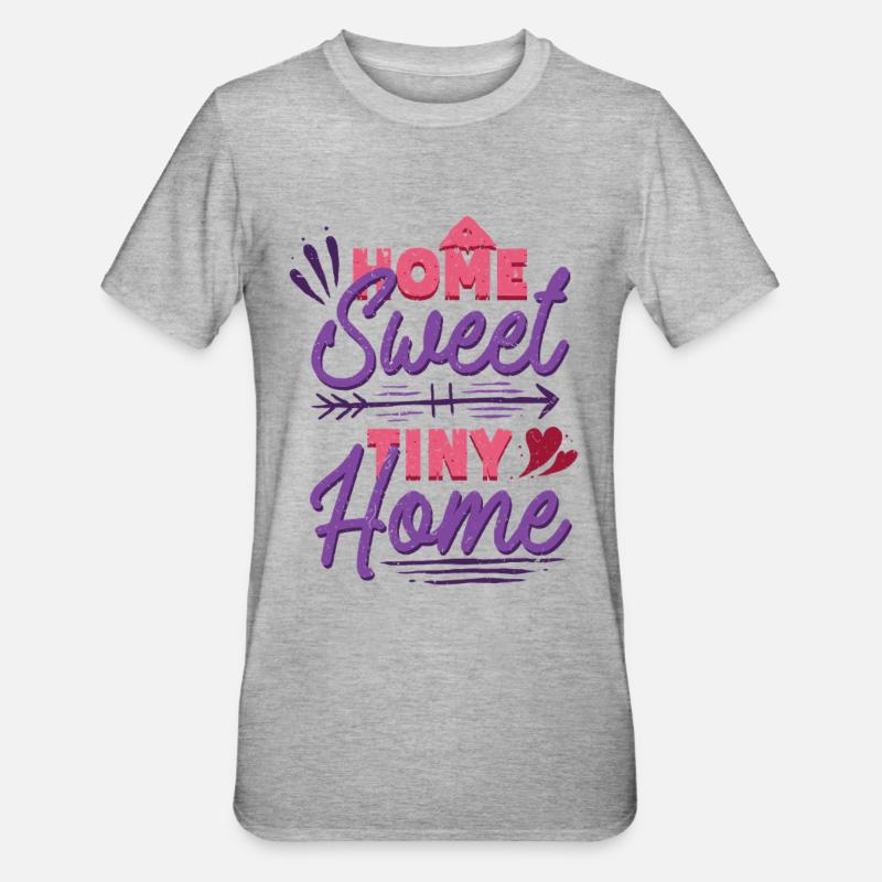 Tiny House Hjem Sødt Tiny Home - Unisex polycotton T-shirt - grå meleret