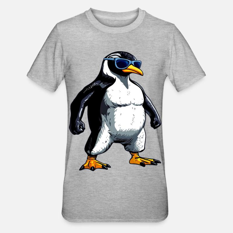 Penguin Bodybuilder - T-shirt polycoton Unisexe - gris chiné