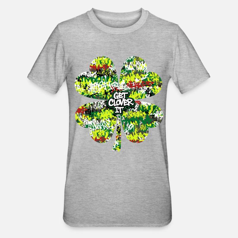 Graffiti Shamrock - T-shirt polycoton Unisexe - gris chiné