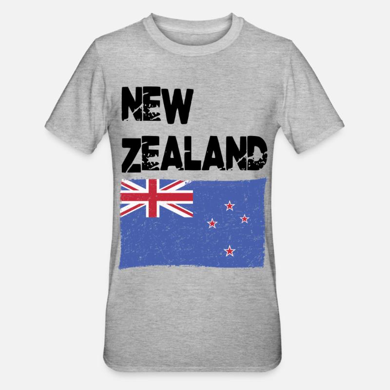 Drapeau néo-zélandais néo-zélandais - T-shirt polycoton Unisexe - gris chiné