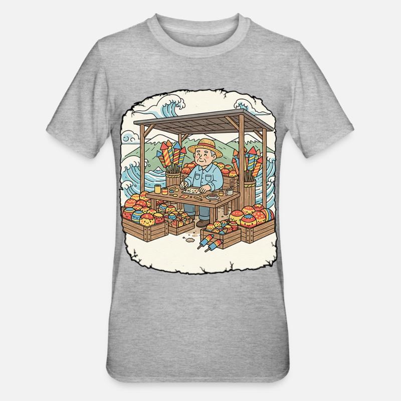 Pyro Rockets de feux d’artifice - T-shirt polycoton Unisexe - gris chiné